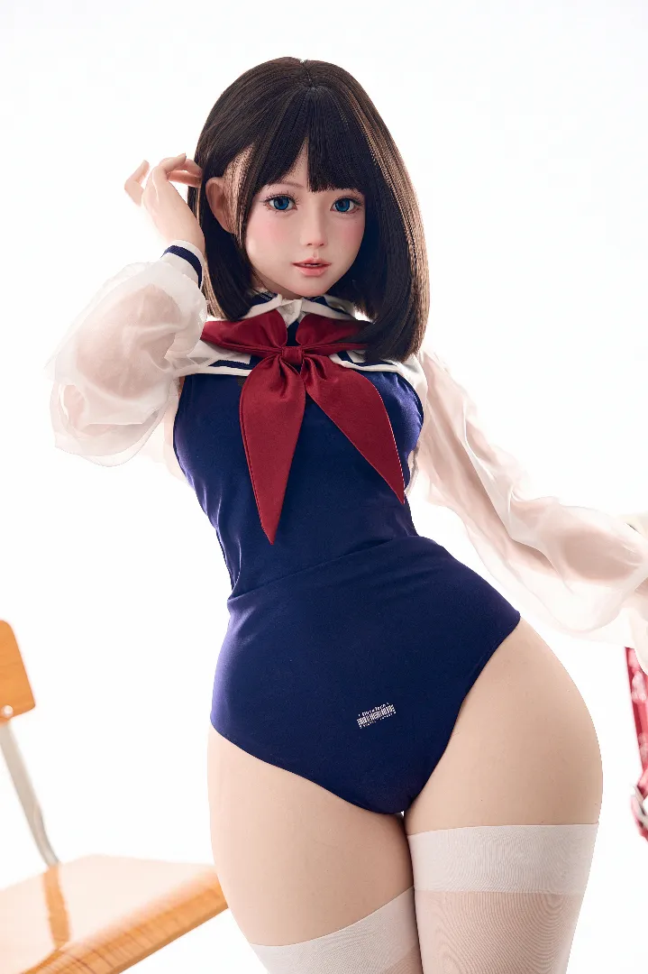 125cm (4ft1) Petite Cup Real Skin Texture Silicone Sex Doll Karin, ROS Head